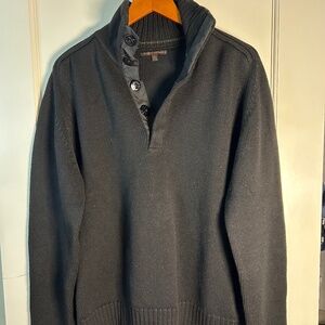 Banana Republic | Mens Black Sweater | Size Large | Cotton | Buttons